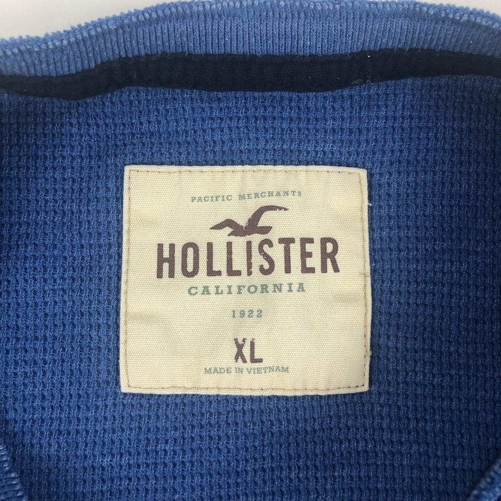 Hollister Co. Blue Long Sleeve Waffle Henley Tee - Picture 7 of 8
